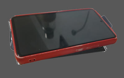 SmartKeyMobile keyboard with phone attached